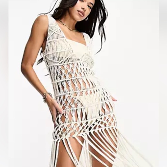Zara Macrame crochet fringe dress coverup - Picture 6 of 8